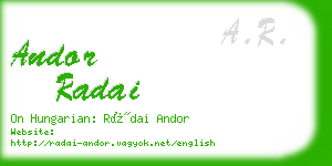 andor radai business card